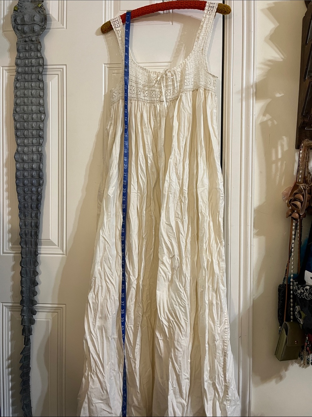 Handmade Vintage Crochet-Shelf Maxi Dress